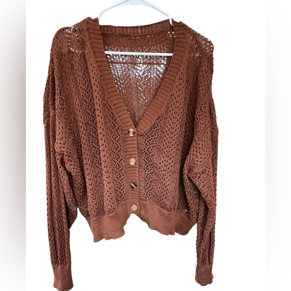 SHEIN Brown Button Up Cardigan - Picture 4 of 4